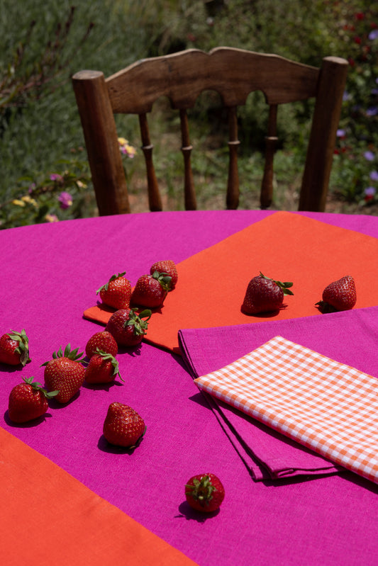 orange gingham napkin