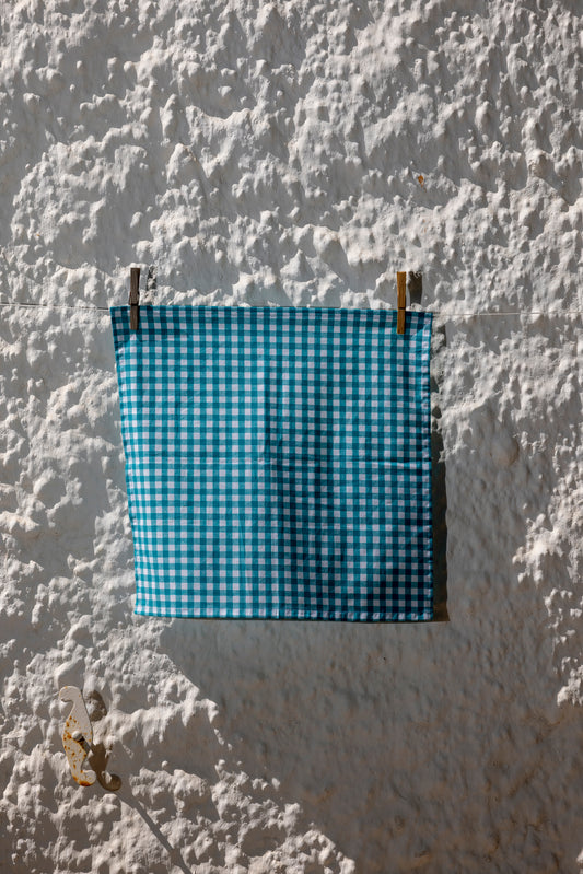 turquoise gingham napkin