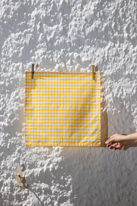 yellow gingham napkin
