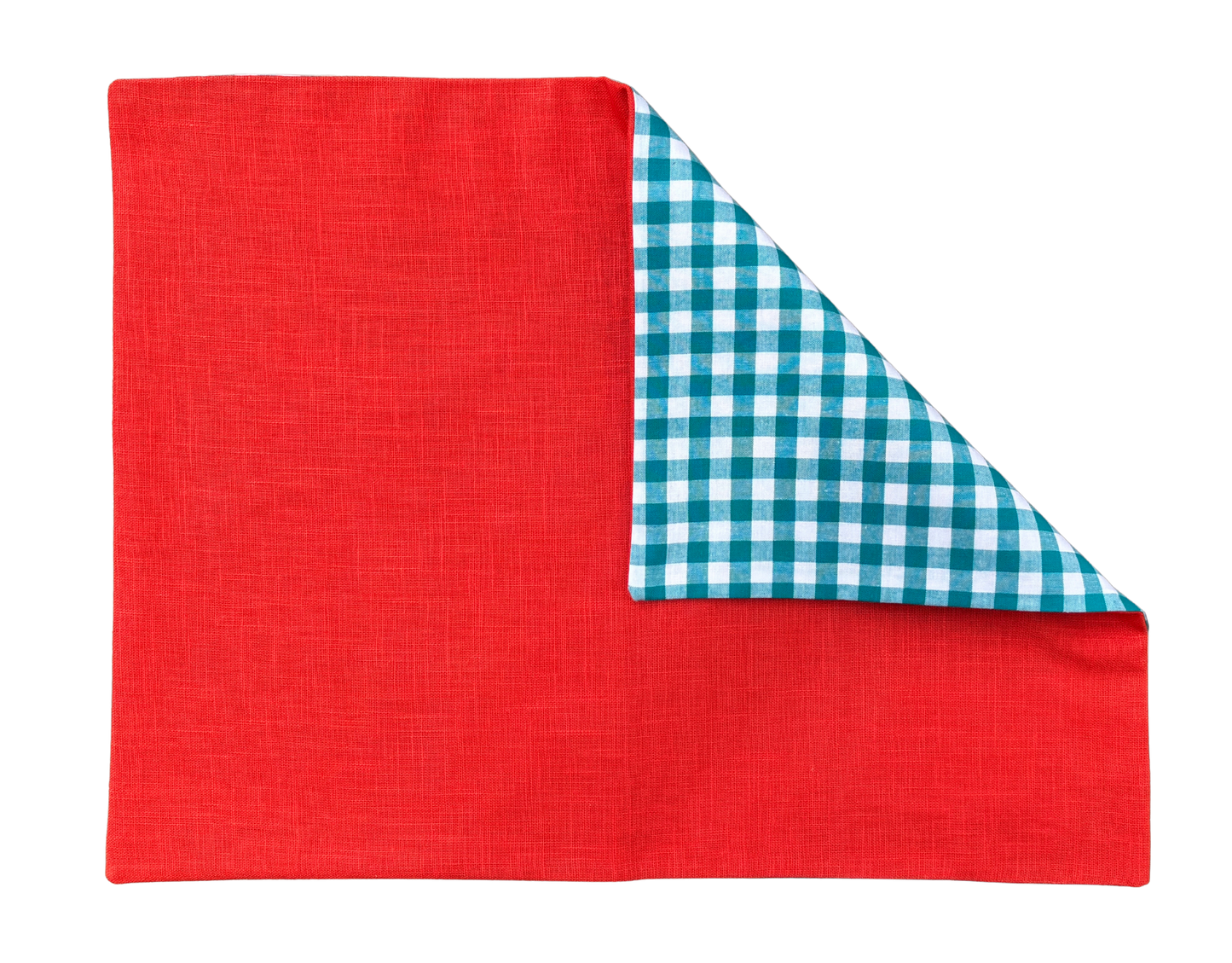 petrol gingham x orange placemat