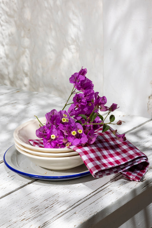 berry gingham napkin