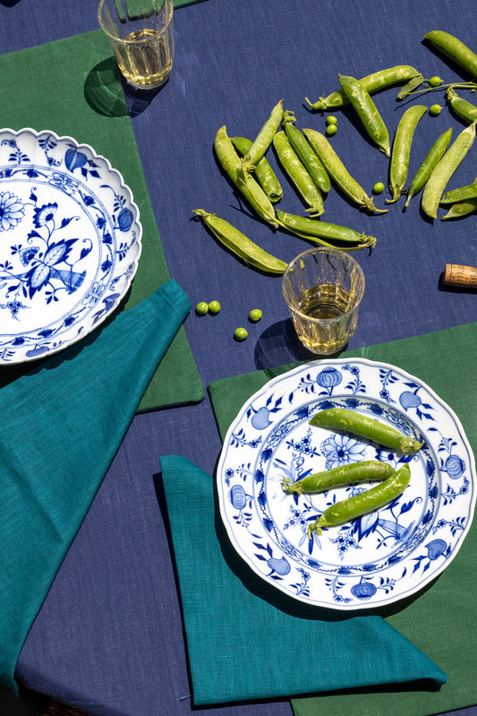 indigo x green placemat