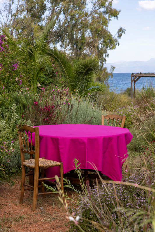 fuchsia tablecloth