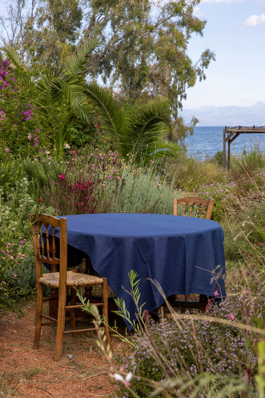 indigo tablecloth