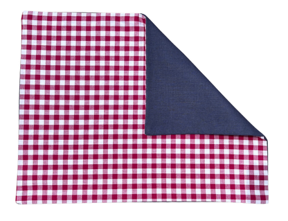 berry gingham x indigo placemat